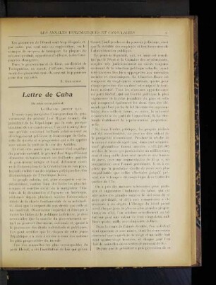 Lettre de Cuba (De notre correspondant)
