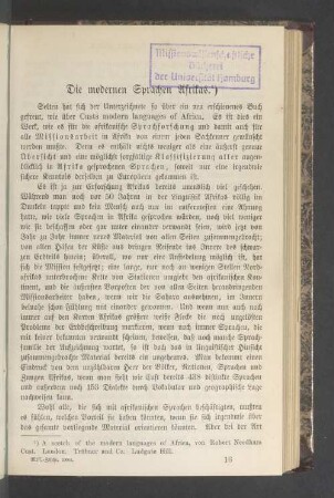 Die modernen Sprachen Afrikas