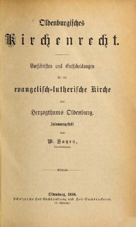 Oldenburgisches Kirchenrecht