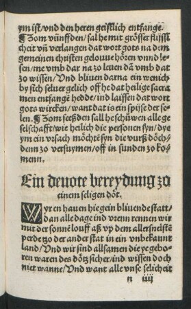 Ein devote bereydung zo einem seligen döt.