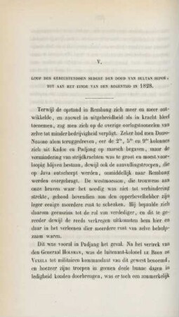 V. Loop der gebeurtenissen sedert den dood van Sultan Sepoe tot aan het einde van den regentijd in 1828