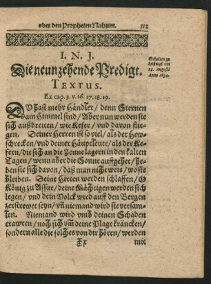 Die neunzehende Predigt.