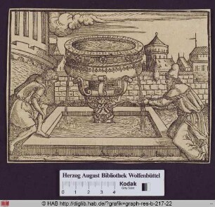 Das Wasserbecken für Priester und Tempelbesucher (Ex. 30,17).