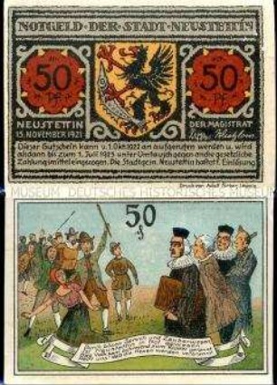 Neustettin 50 Pfennig, Notgeldserie
