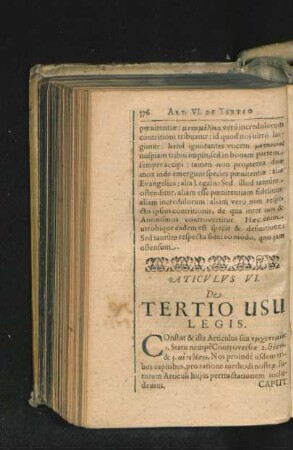 Articulus VI. De Tertio Usu Legis.