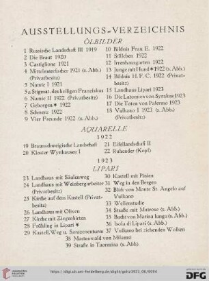 Ölbilder (Nr. 1-18)