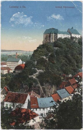 Leisnig. Stadtansicht, kolorierte Ansichtskarte