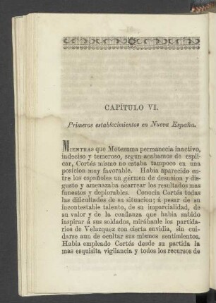 Capitulo VI. Primeros establecimientos en Nueva España