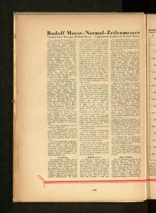 Rudolf Mosse-Normal-Zeilenmesser