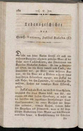 Lebensgeschichte des Groß-Veziers, Jussuf Bascha.