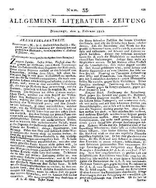 Magazin zur Vervollkommnung der theoretischen und praktischen Heilkunde etc. (Fortsetzung der im vorigen Stück abgebrochenen Recension.)