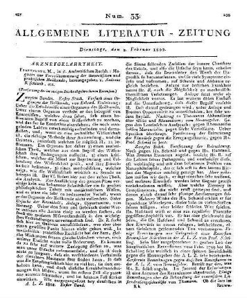 Magazin zur Vervollkommnung der theoretischen und praktischen Heilkunde etc. (Fortsetzung der im vorigen Stück abgebrochenen Recension.)
