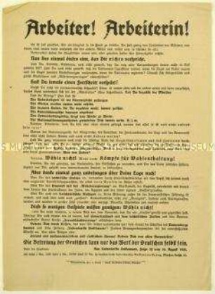 Aufruf des Tannenbergbundes zur Stimmenthaltung bei der Reichstagswahl 1930