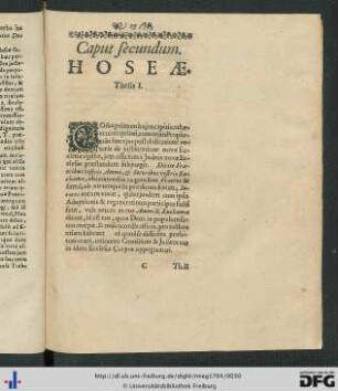 Caput Secundum Hoseae.