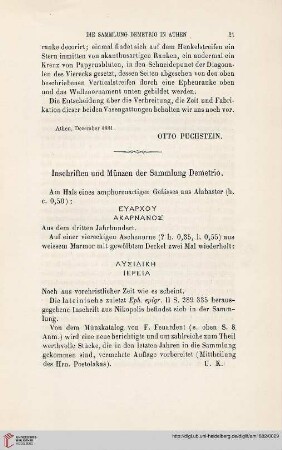 7: Inschriften und Münzen der Sammlung Demetrio