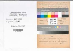 Entnazifizierung Heinrich Bruene, geb. 19.02.1910 (Kaufm.Angest.)