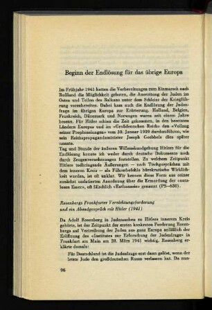 Beginn der Endlösung für das übrige Europa