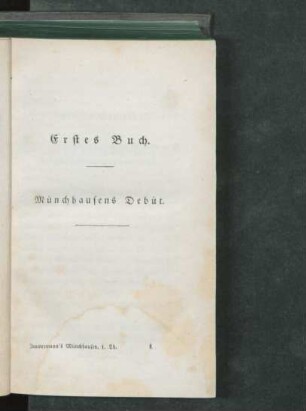 Erstes Buch. Münchhausens Debüt