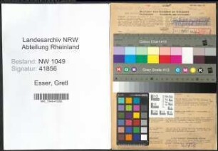 Entnazifizierung Gretl Esser , geb. 16.09.1914 (Sekretaerin)