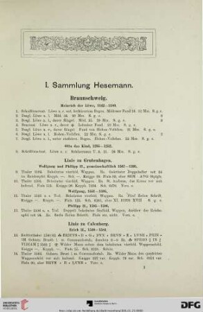I. Sammlung Hesemann (Nr. 1-507)