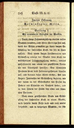 Zweyte Ordnung. Verminderter Wille.