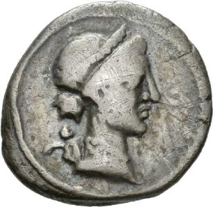 Denar des C. Julius Caesar mit Darstellung eines Tropaions