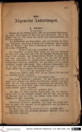 XII. Allgemeine Andeutungen.