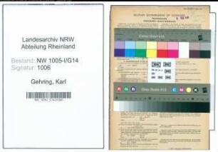 Entnazifizierung Karl Gehring , geb. 06.08.1899 (Bergmann)