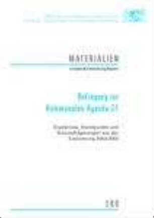 Befragung zur Kommunalen Agenda 21 : Ergebnisse, Standpunkte und Schlussfolgerungen aus der Evaluierung 2002/2003
