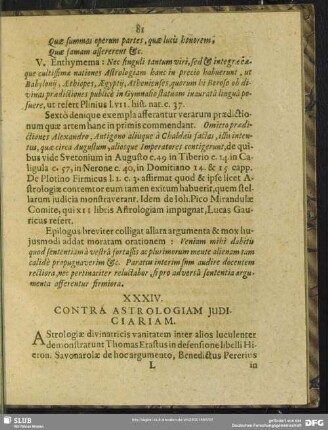 XXXIV. Contra Astrologiam Iudiciariam
