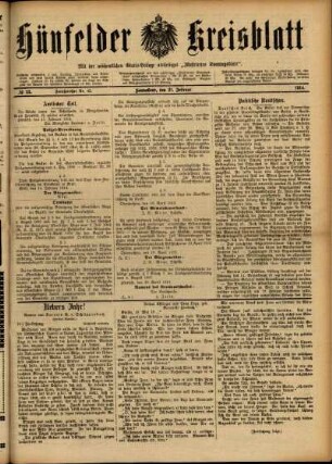 Ausgabe vom Samstag, den 21. Februar 1914.