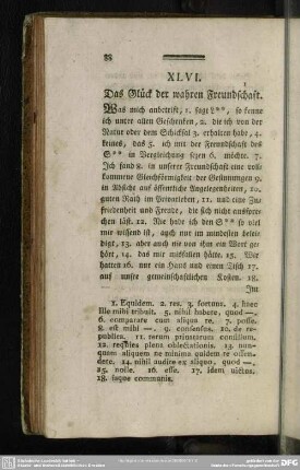 XLVI. Das Glück der wahren Freundschaft