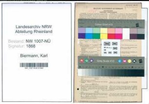 Entnazifizierung Karl Biermann , geb. 24.08.1906 (Haendler)