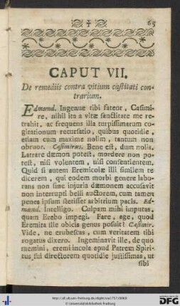 Caput VII. De remediis contra vitium castitati contrarium.