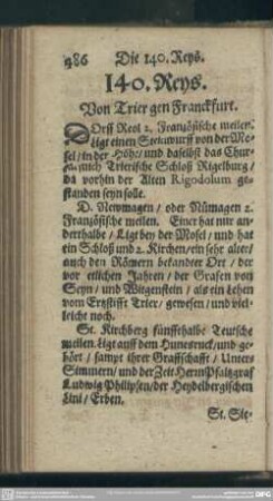 140. Reys. Von Trier gen Franckfurt