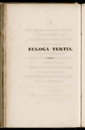Ecloga Tertia / Dritte Idylly