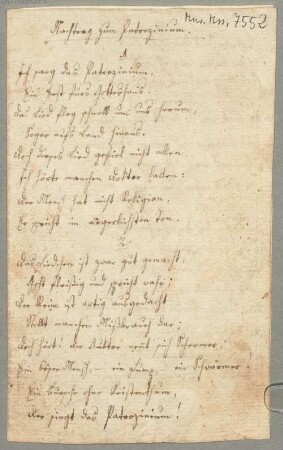 Bald ist das Patrocinium, G-Dur - BSB Mus.ms. 7552 : [heading, left side:] Patrocinium