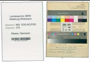 Entnazifizierung Hermann Maass , geb. 17.01.1903 (Schlosser)