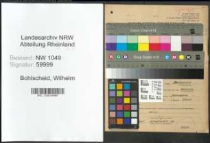 Entnazifizierung Wilhelm Bohlscheid , geb. 12.08.1898 (Schlosser)