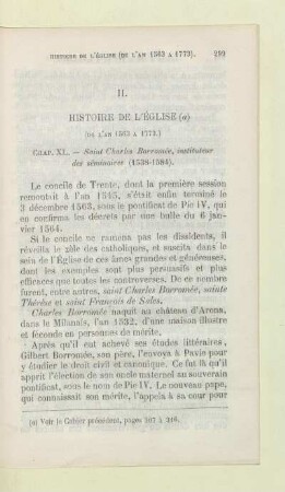 II. Histoire de l'Église