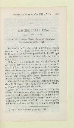 II. Histoire de l'Église