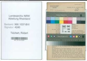 Entnazifizierung Robert Teichert , geb. 03.06.1887 (Lokfuehrer)