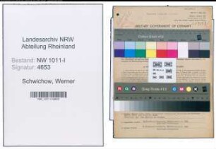 Entnazifizierung Werner Schwichow , geb. 03.08.1903 ()
