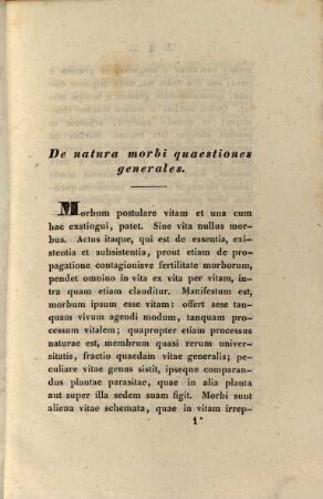 De natura morbi : quaestiones generales ; commentatio inauguralis
