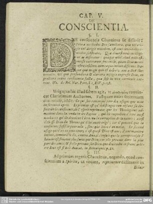 Cap. V. De Conscientia