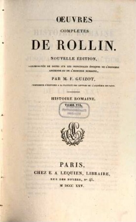 Oeuvres complètes de Rollin, 23. Histoire Romaine ; 7