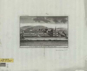 Ansicht des Chateau de Foz vis-a-vis Dave, Belgien, Kupferstich, um 1720 : Vue du Chateau de Foz vis-a-vis Dave à la meuse / Rem. le Loup fec. - [S.l.] , [ca. 1720]. - 1 Kunstbl. : Kupferst. ; 22 x 13 cm
