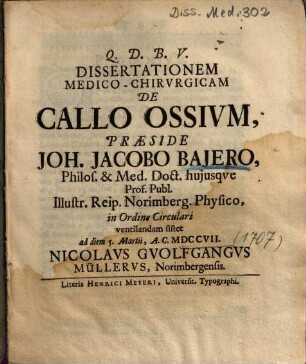 Dissertationem Medico-Chirvrgicam De Callo Ossivm ...