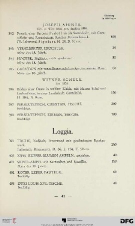 Loggia (Nr. 399-414)