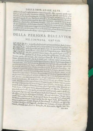 Della Persona Dell'Avtor Nell'Impresa. Cap. VIII.